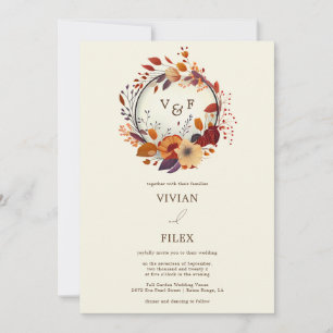 Eleganter Fall Wildblume Name Erstaufenthalt Einladung
