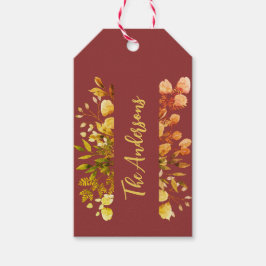 Eleganter Familienname botanische Blätter Bunch Au Geschenkanhänger