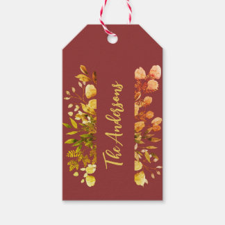 Eleganter Familienname botanische Blätter Bunch Au Geschenkanhänger