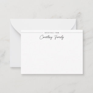 Eleganter Familienname Einfache Schrift Kalligrafi Mitteilungskarte