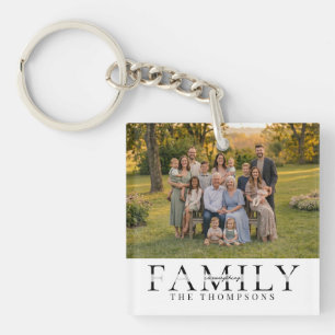 Eleganter Familienname Erinnerungsfoto-Geschenk Schlüsselanhänger