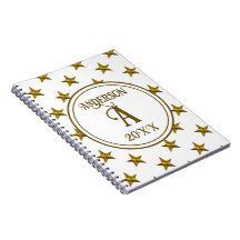 Eleganter Familienname Monogramm Weiß Gold Sterne