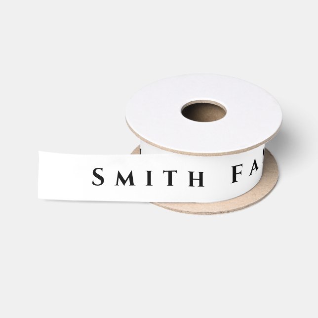 Eleganter Familienname Satin Ribbon - Weiß Satinband (Spule)