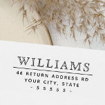 Eleganter Familienname und Rücksendeadresse Permastempel<br><div class="desc">Elegante Rücksendeadresse Gummi-Briefmarke mit Ihrem Nachnamen/Familiennamen in einem Vintagen Schriftart und der unten stehenden Adresse unter einer Trennlinie</div>