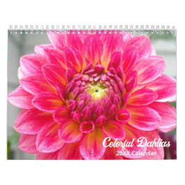Eleganter farbenfroher Dahlias Botanischer Kalende Kalender