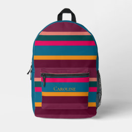 Eleganter farbenfroher gestreifter Druck-Schnitt N Bedruckter Rucksack