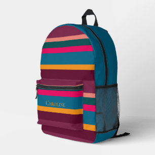 Eleganter farbenfroher gestreifter Druck-Schnitt N Bedruckter Rucksack