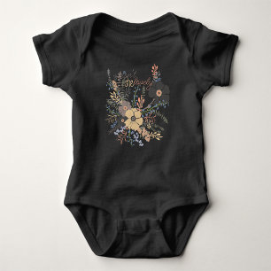 Eleganter farbiger Blumenstrauß Mädchenhaftes Blum Baby Strampler