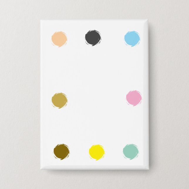 Eleganter Farbton Polka Dot Pattern Button (Vorderseite)