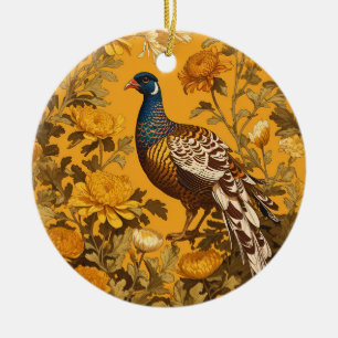 Eleganter Fasan, inspiriert von William Morris Keramik Ornament