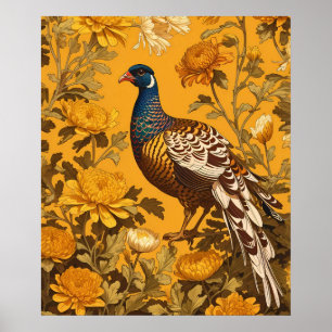 Eleganter Fasan, inspiriert von William Morris Poster