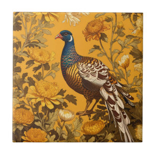Eleganter Fasan William Morris Inspiriert Fliese