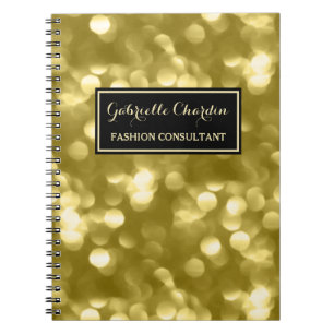 Eleganter Fashion Consultant Glamour Gold Bokeh Notizblock