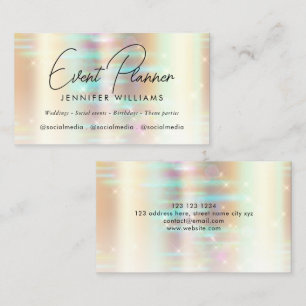 Eleganter Faux-Metall-Gold-Bokeh-Eventplaner Visitenkarte