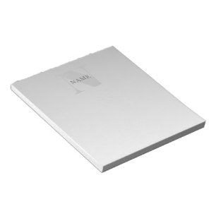 Eleganter Faux-Silber-Grau-Verlauf-Monogramm-Klass Notizblock