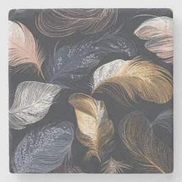 Eleganter Feather Bohemisch Stone Untersetzer