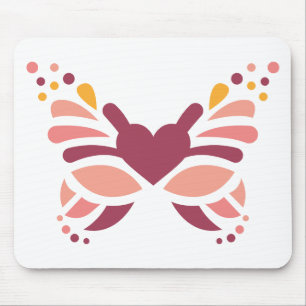 Eleganter femininer Boho-Pastell-Schmetterling Mousepad