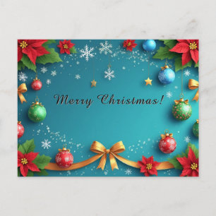 Eleganter festlicher Kranz 🎄✨ Weihnachtsstern-Orn Feiertagspostkarte