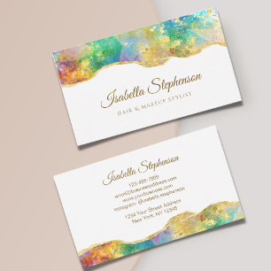 Eleganter Feueropal Regenbogen-Edelstein Modern Visitenkarte