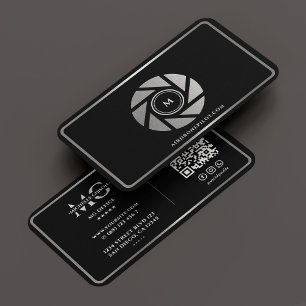 Eleganter Film Producer Black Silver Lens Frame Visitenkarte