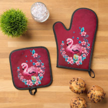 Eleganter Flamingo mit tropischen Blume.