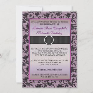 Eleganter Floral Lace Invite [Rosa] Einladung