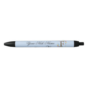 Eleganter floraler Anfangsbuchstabe F Kugelschreiber