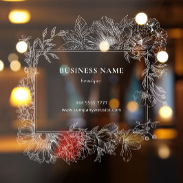 Eleganter floraler Boutique Salon Fensteraufkleber