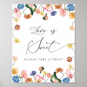 Eleganter floraler Brautparty-Poster Love is Sweet Poster