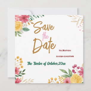 Eleganter floraler Dualname Save the Date