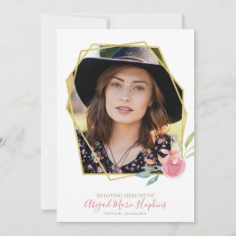 Eleganter, floraler Goldrahmen für das liebende Ge Dankeskarte