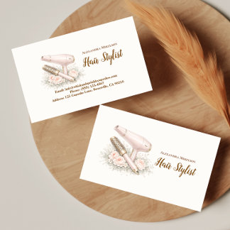 Eleganter Floraler Hairstylist Visitenkarte