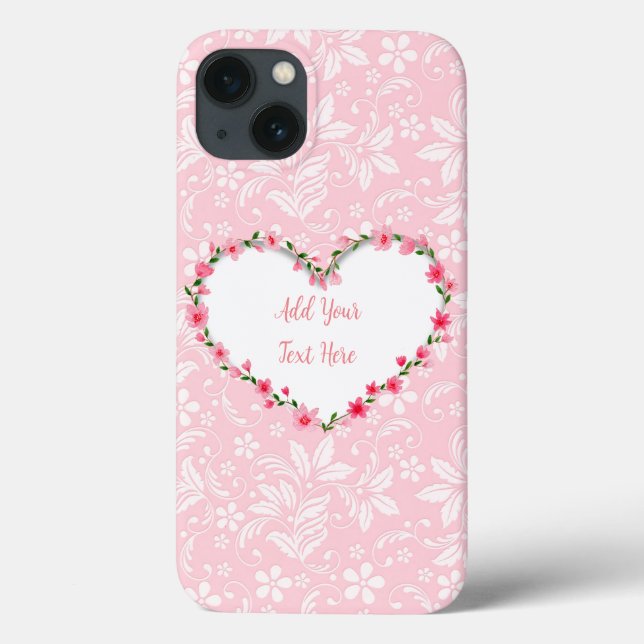 Eleganter, floraler Herzrahmen: für jeden Anlass Case-Mate iPhone Hülle (Rückseite)