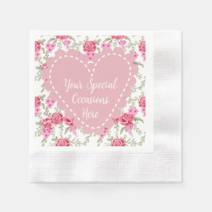 Eleganter, floraler Herzrahmen: für jeden Anlass Serviette