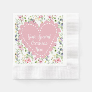 Eleganter, floraler Herzrahmen: für jeden Anlass Serviette