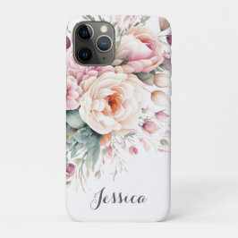 Eleganter floraler Individuelle Name Moderne Case-Mate iPhone Hülle