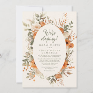 Eleganter floraler Ivory Blush Elopement Empfang Einladung