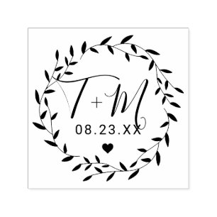 Eleganter floraler Kranz Hochzeit Permastempel