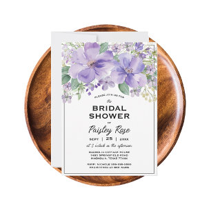 Eleganter Floraler Lila Brautparty Einladung