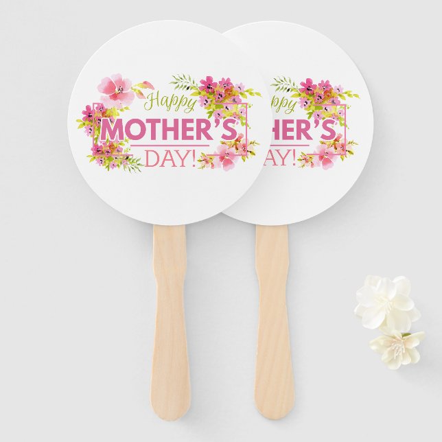 Eleganter floraler Muttertag | Handfächer (Vorne und Hinten)