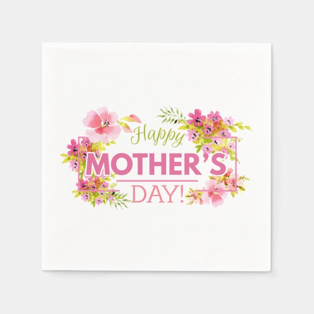Eleganter floraler Muttertag | Napkin Serviette (Vorderseite)
