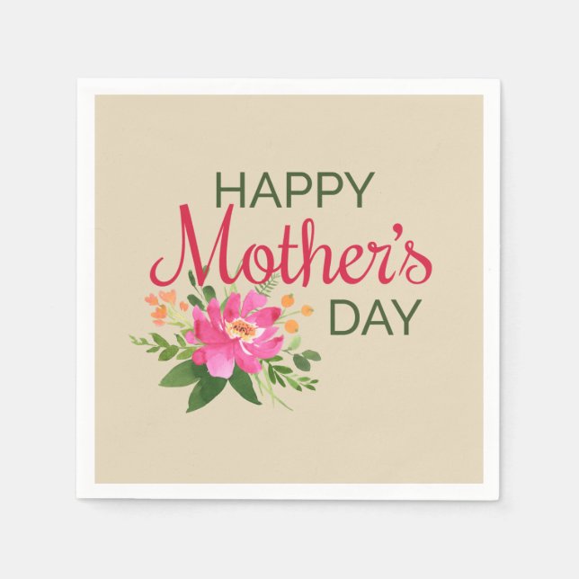 Eleganter floraler Muttertag | Napkin Serviette (Vorderseite)