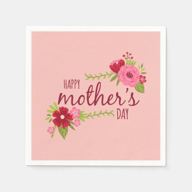 Eleganter floraler Muttertag | Napkin Serviette (Vorderseite)
