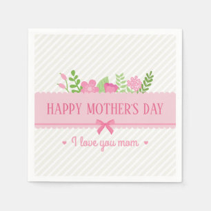Eleganter floraler Muttertag Napkin Serviette