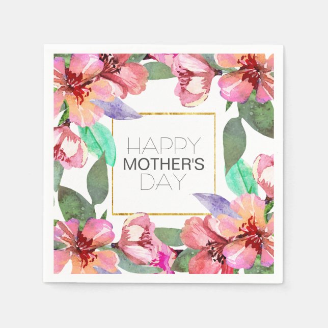 Eleganter floraler Muttertag | Napkin Serviette (Vorderseite)