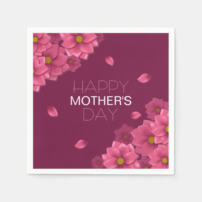 Eleganter floraler Muttertag | Napkin Serviette (Vorderseite)