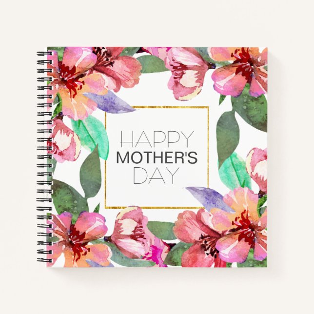 Eleganter floraler Muttertag | Notebook Notizbuch (Vorderseite)