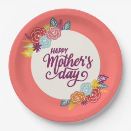 Eleganter floraler Muttertag | Papierplatte Pappteller