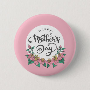 Eleganter floraler Muttertag   Schaltfläche Button