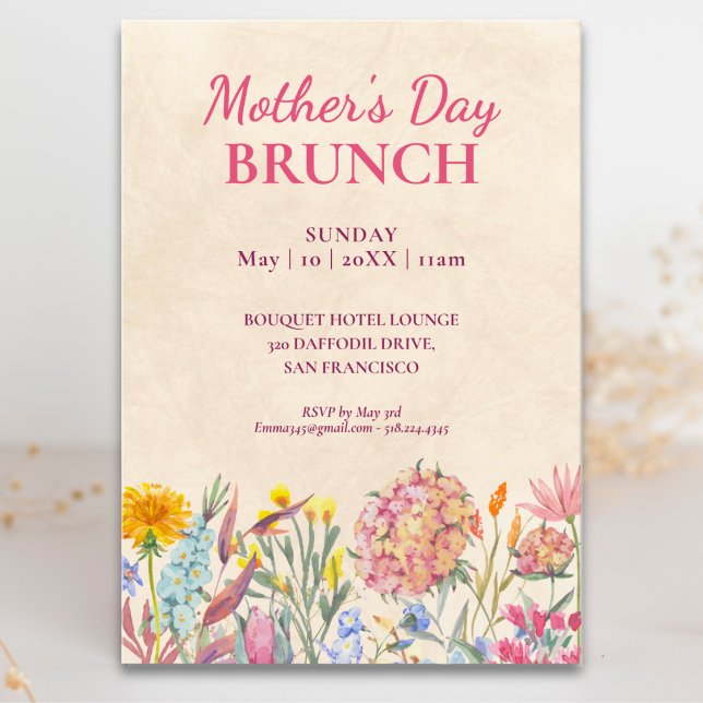 Eleganter Floraler Muttertagsbrunch Einladung (Von Creator hochgeladen)